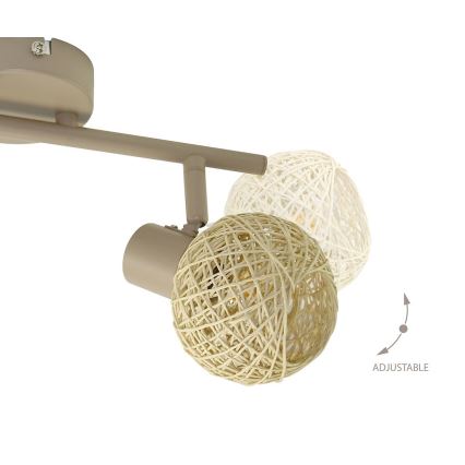 Faretto DEX 2xE14/10W/230V beige/crema