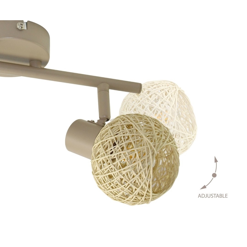 Faretto DEX 2xE14/10W/230V beige/crema