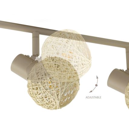 Faretto DEX 4xE14/10W/230V beige/crema