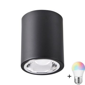 Faretto dimmerabile LED RGBW JUPITER 1xE27/6,5W/230V 2700-6500K Wi-Fi diametro 9,8 cm nero