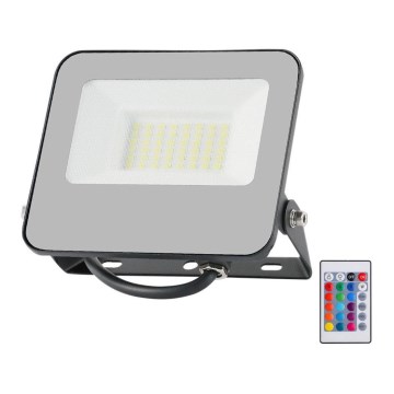 Faretto dimmerabile LED RGBW LED/30W/230V IP65 grigio + telecomando