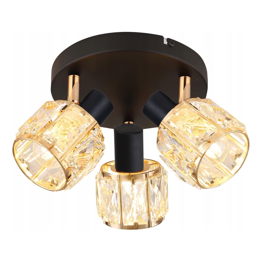 Faretto DUBAI 3xE14/40W/230V diametro 36 cm nero/oro