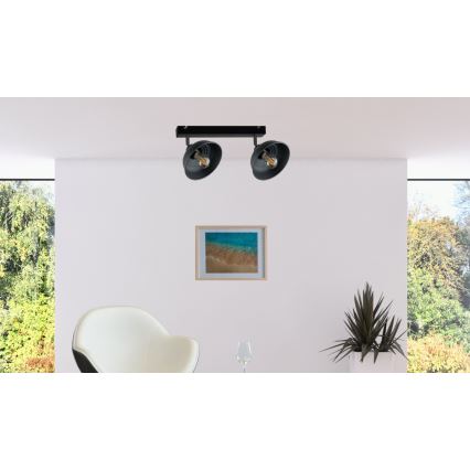 Faretto FAUN 2xE27/60W/230V nero