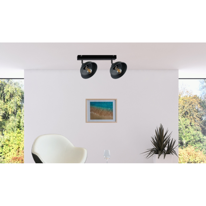 Faretto FAUN 2xE27/60W/230V nero