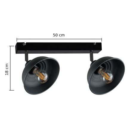 Faretto FAUN 2xE27/60W/230V nero