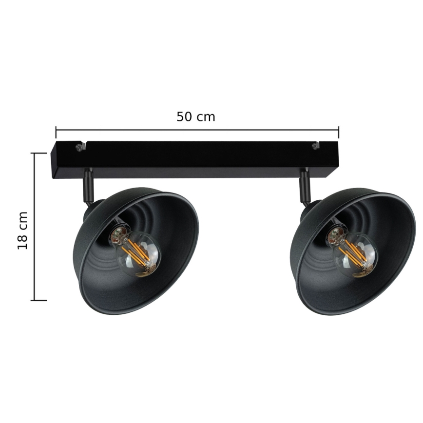 Faretto FAUN 2xE27/60W/230V nero