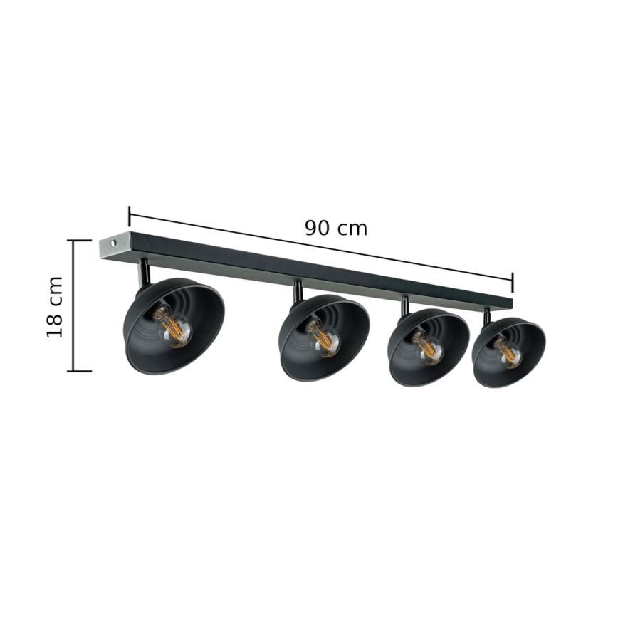 Faretto FAUN 4xE27/60W/230V nero