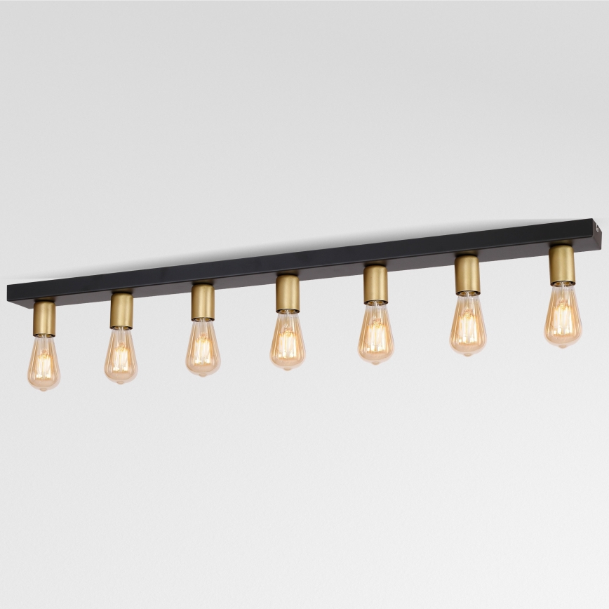 Faretto FILO 7xE27/60W/230V nero/oro