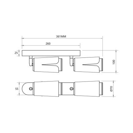 Faretto FIORE 2xGU10/8W/230V bianco