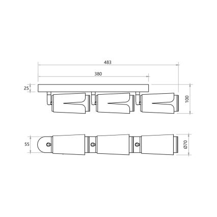 Faretto FIORE 3xGU10/8W/230V bianco