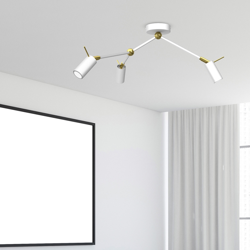 Faretto IRIS 3xGU10/MR11/40W/230V bianco/oro