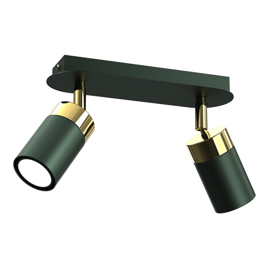 Faretto JOKER 2xGU10/25W/230V verde/oro