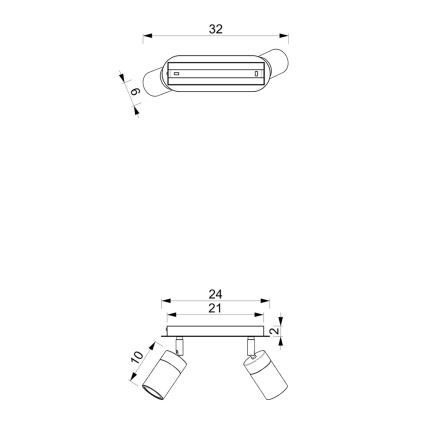 Faretto JOKER 2xGU10/25W/230V verde/oro