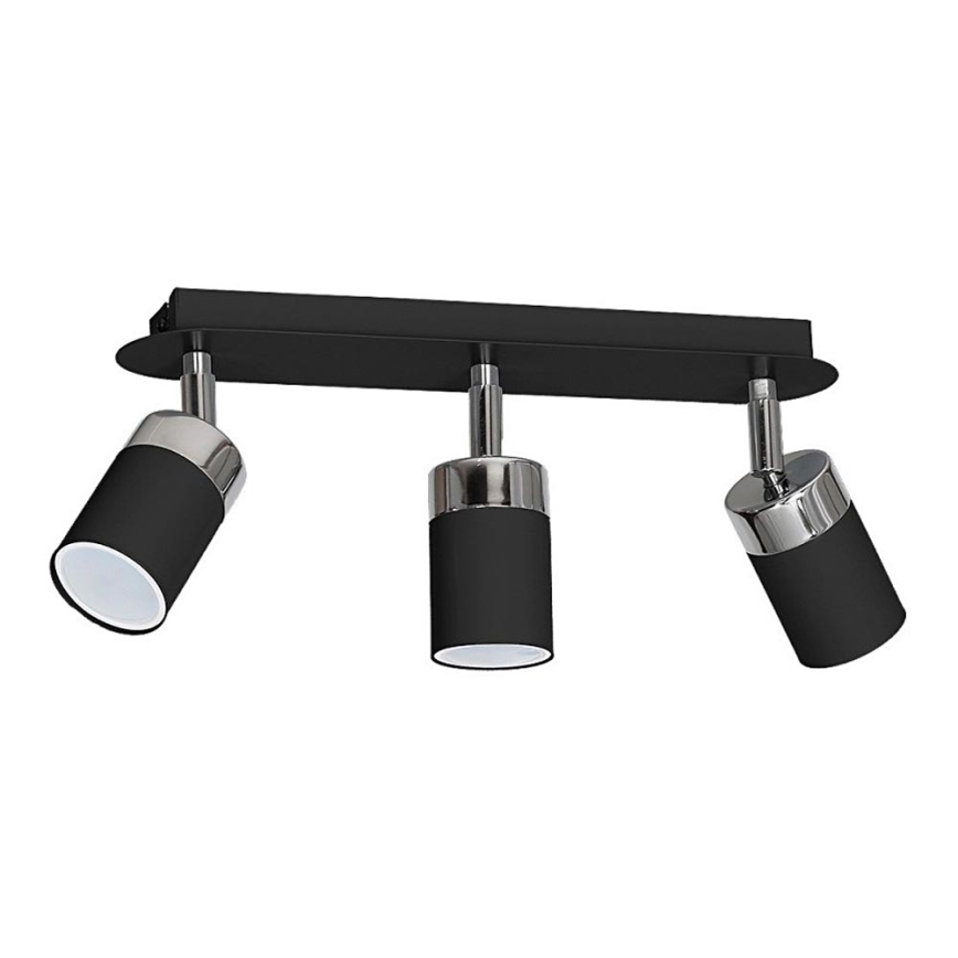 Faretto JOKER 3xGU10/25W/230V nero/cromo lucido