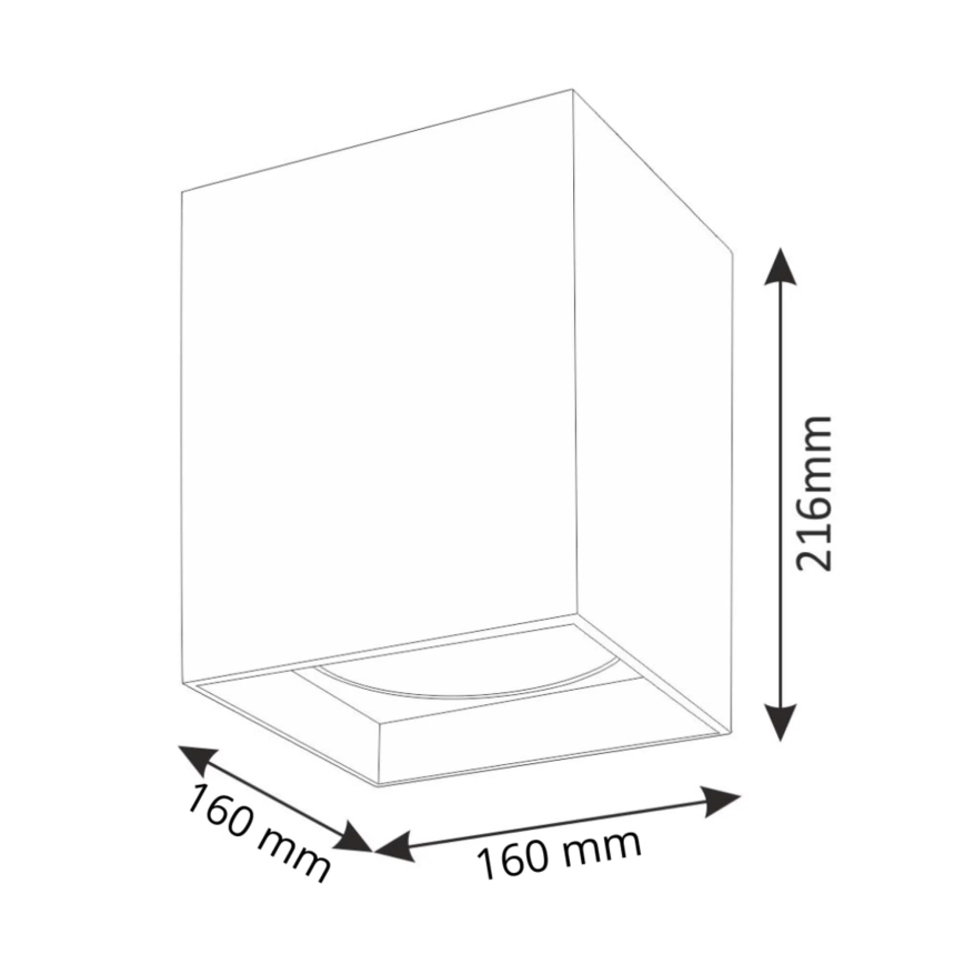 Faretto JUPITER 1xE27/20W/230V 16x16 cm nero