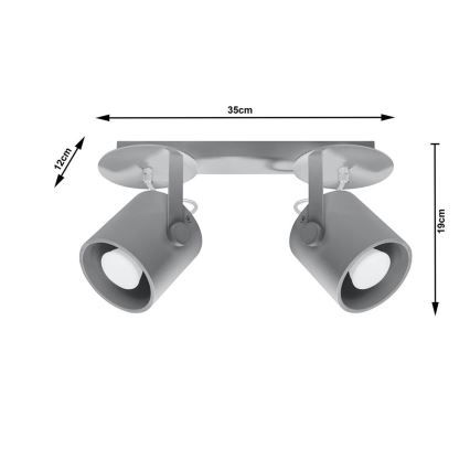 Faretto LAROSA 2 2xGU10/40W/230V grigio