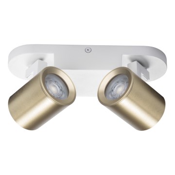 Faretto LAURIN 2xGU10/10W/230V ottone/bianco