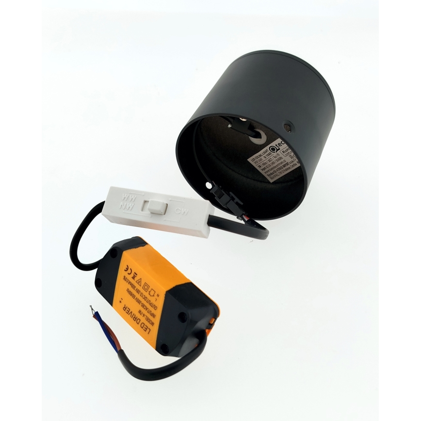 Faretto LED/5W/230V 3000/4000/6400K Ø 7,5 cm nero
