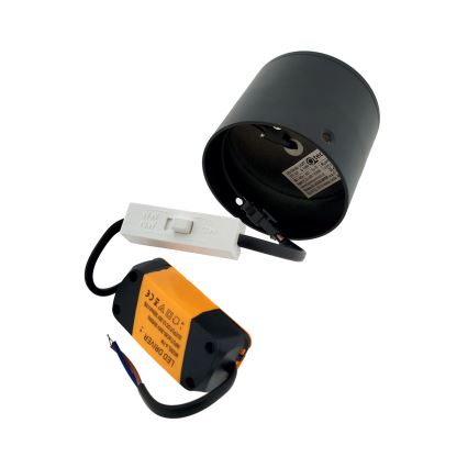 Faretto LED/5W/230V 3000/4000/6400K Ø 7,5 cm nero