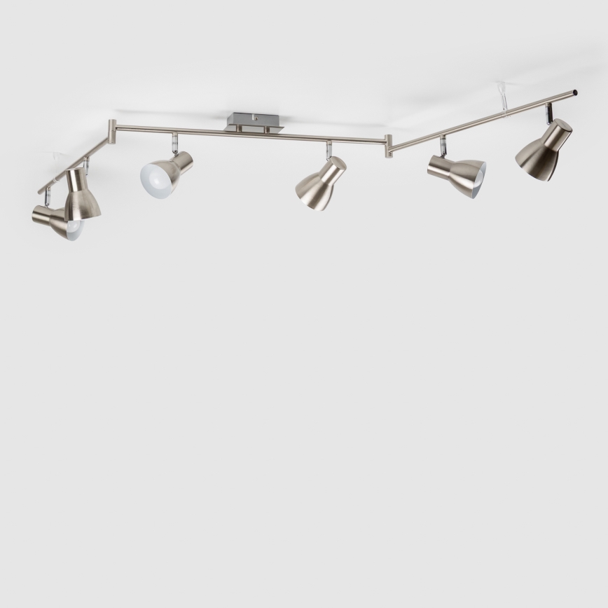 Faretto LED 6xE14/5W/230V cromo opaco