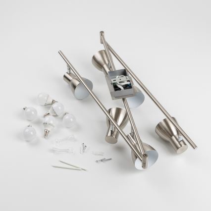 Faretto LED 6xE14/5W/230V cromo opaco