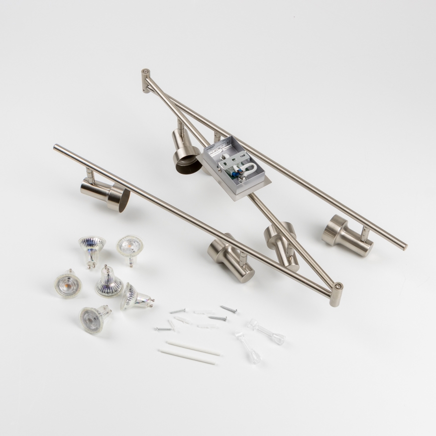 Faretto LED 6xGU10/4,7W/230V cromo opaco