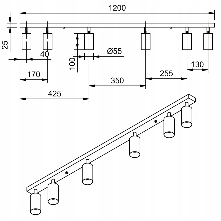 Faretto LED ANGIE 6x GU10/6W/230V bianco