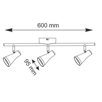 Faretto LED BERG 3xLED/4,2W/230V nero