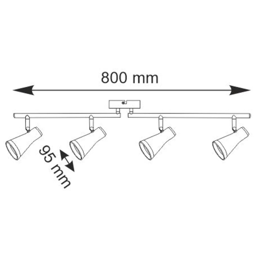 Faretto LED BERG 4xLED/4,2W/230V nero