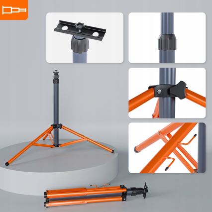 Faretto LED con stativo 3xLED/50W/230V 4500K IP65 nero/arancione