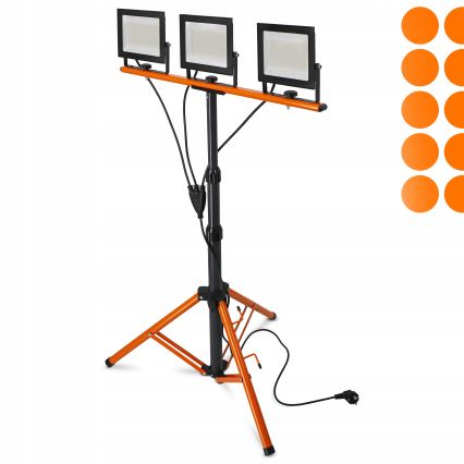Faretto LED con stativo 3xLED/50W/230V 4500K IP65 nero/arancione