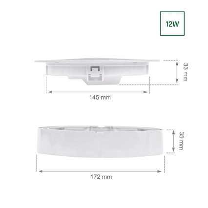 Faretto LED da incasso ALGINE 2in1 LED/12W/230V 4000K