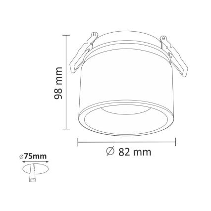 Faretto LED da incasso HARON 1xLED/15W/230V nero