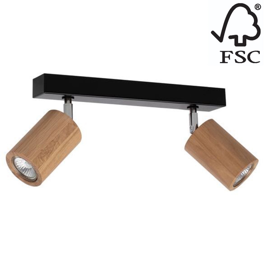 Faretto LED da soffitto MATTI 2xGU10/5W/230V rovere- certificato FSC