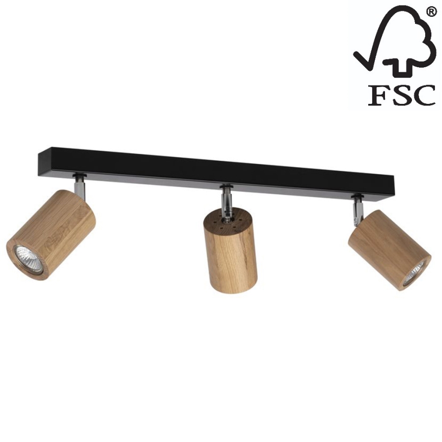 Faretto LED da soffitto MATTI 3xGU10/5W/230V rovere- certificato FSC