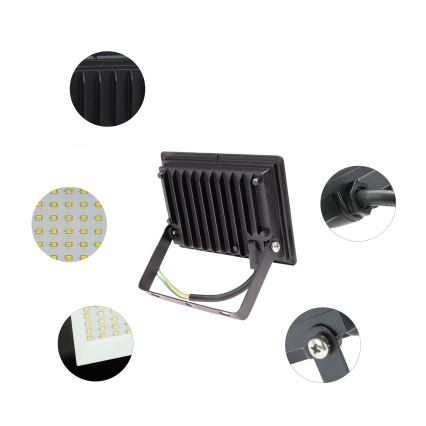 Faretto LED da esterno NOCTIS LUX 3 LED/20W/230V 3000K IP65 nero