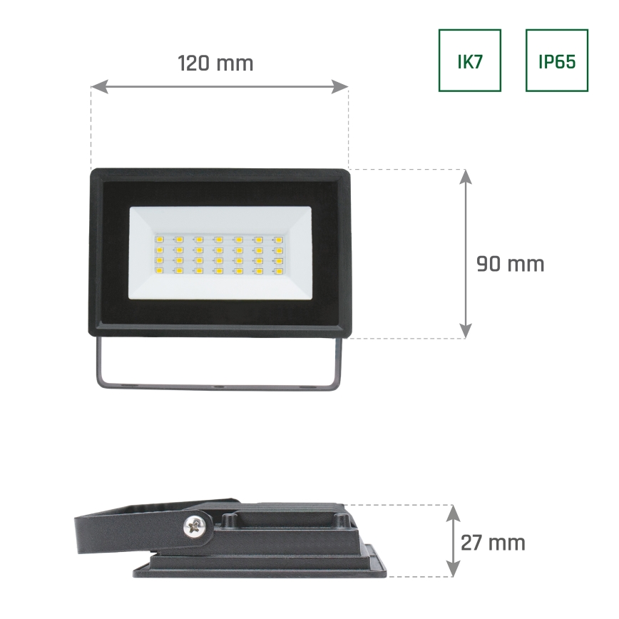 Faretto LED da esterno NOCTIS LUX 3 LED/20W/230V 3000K IP65 nero