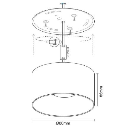 Faretto LED LED/12W/230V 4000K diametro 8 cm bianco