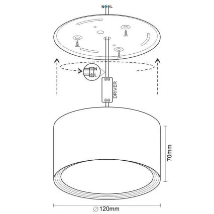 Faretto LED LED/14W/230V 4000K diametro 12 cm bianco