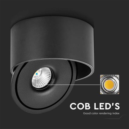 LED Flessibile Luce Spot LED/20W/230V 3000/4000/6400K CRI 90 nero