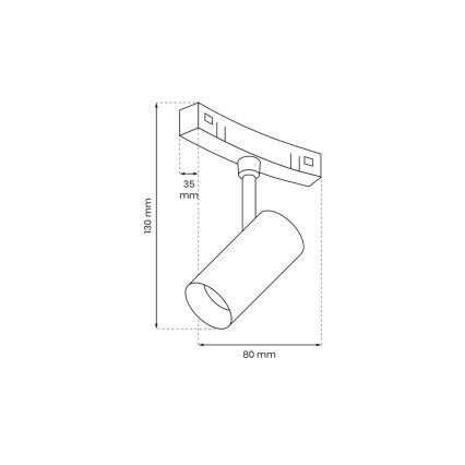 Faretto LED per sistema a binario MAGNETIC TRACK LED/7W/48V 3000K nero