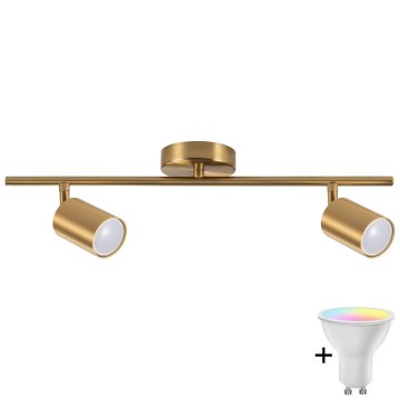 Faretto LED RGBW dimmerabile GOLDI 2xGU10/6,5W/230V 2700-6500K Wi-Fi oro