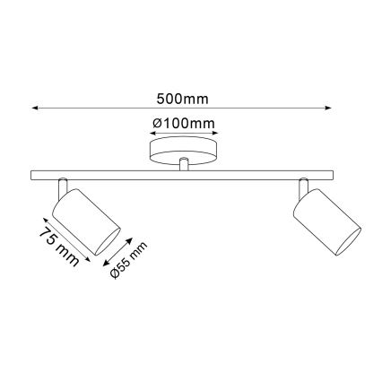 Faretto LED RGBW dimmerabile GOLDI 2xGU10/6W/230V 3000K dorato + telecomando