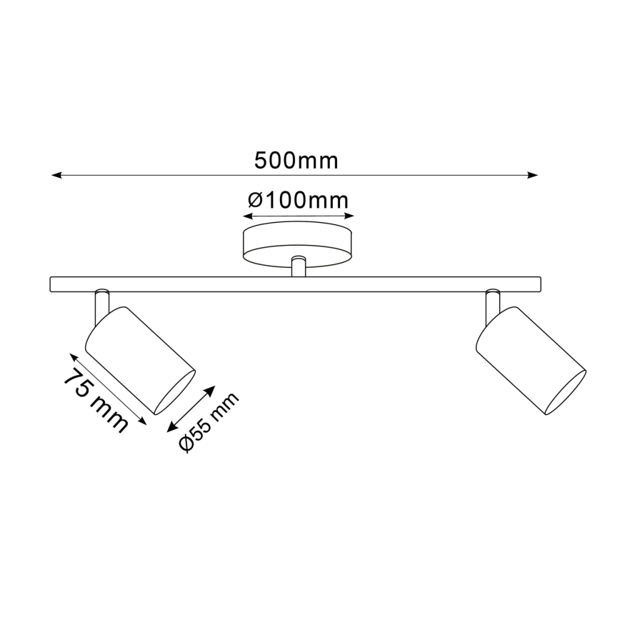 Faretto LED RGBW dimmerabile GOLDI 2xGU10/6W/230V 3000K dorato + telecomando