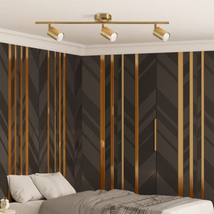 Faretto LED RGBW dimmerabile GOLDI 3xGU10/6W/230V 3000K Wi-Fi oro