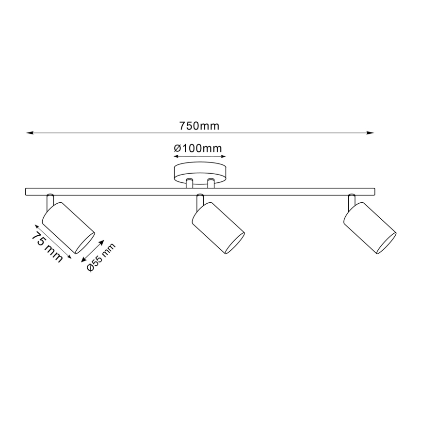 LED RGBW Faretto dimmerabile GOLDI 3xGU10/6W/230V 3000K dorato + telecomando