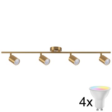 Faretto LED RGBW dimmerabile GOLDIE 4xGU10/4,8W/230V 3000K oro + telecomando