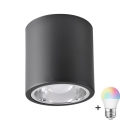 Faretto LED RGBW dimmerabile JUPITER 1xE27/6,5W/230V 2700-6500K Wi-Fi Ø 13 cm nero