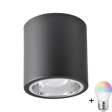 Faretto LED RGBW dimmerabile JUPITER 1xE27/6,5W/230V 2700-6500K Wi-Fi Ø 13 cm nero