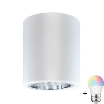 Faretto LED RGBW dimmerabile JUPITER 1xE27/6,5W/230V 2700-6500K Wi-Fi Ø 9,8 cm bianco